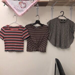 Bundle- 3 tops- Orange, Red, Gray - All 3 = Small